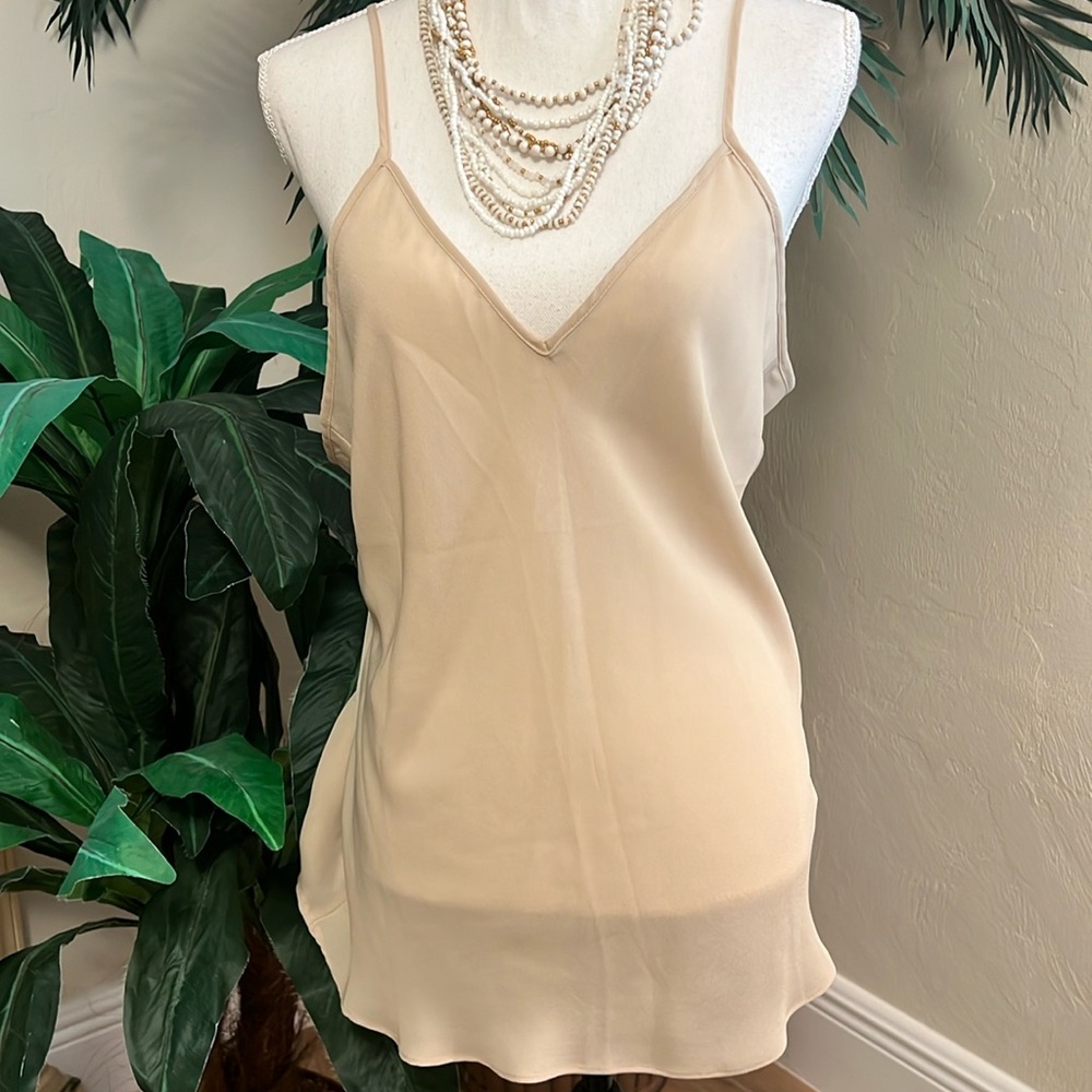 Lauren Ralph Lauren Beige Silk V-Neck Camisole